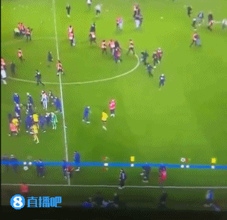 练家子啊球场大混战打群架，巴舒亚伊对球迷使出回旋踢