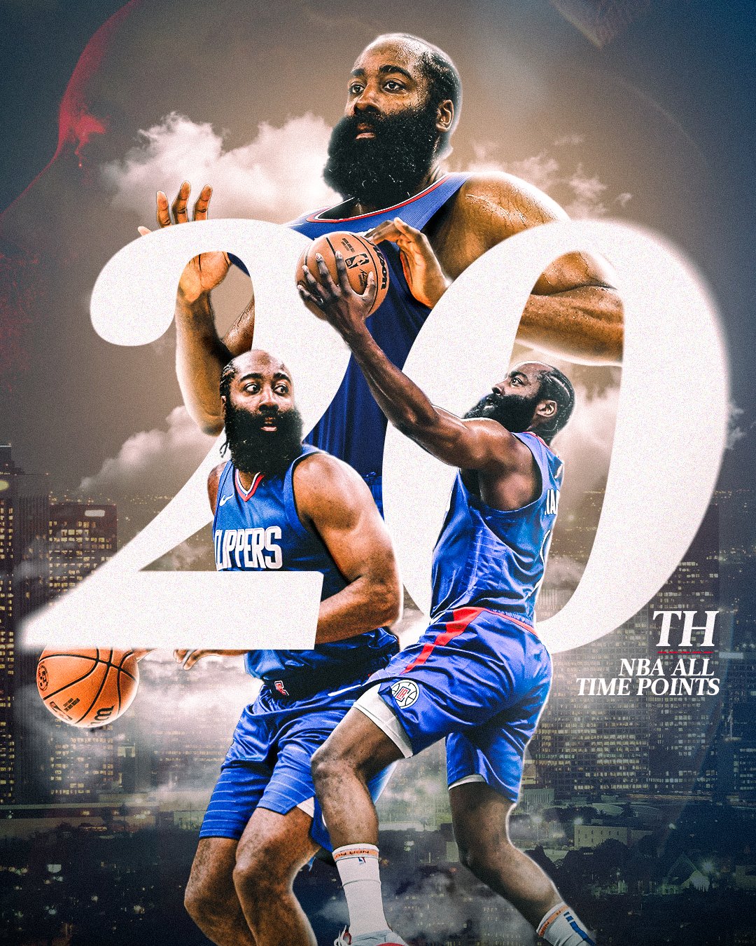 现役第3！哈登末节砍下9分 总得分超越卡特进入历史前20