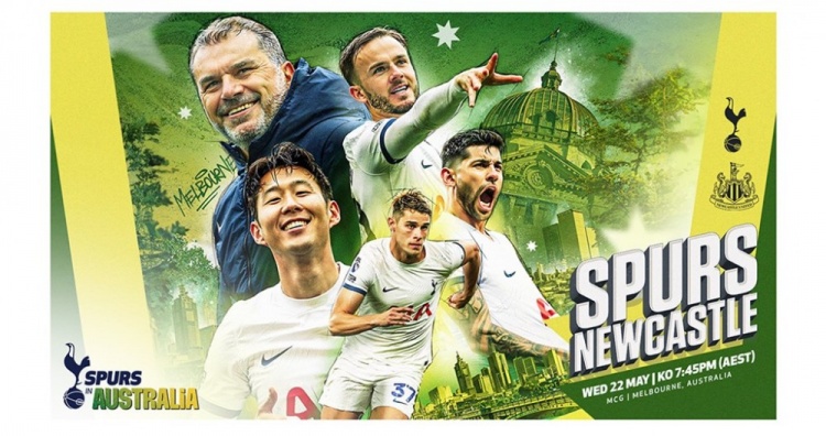 主帅回家！热刺官方：5月22日澳洲行对阵纽卡 票价59澳元起