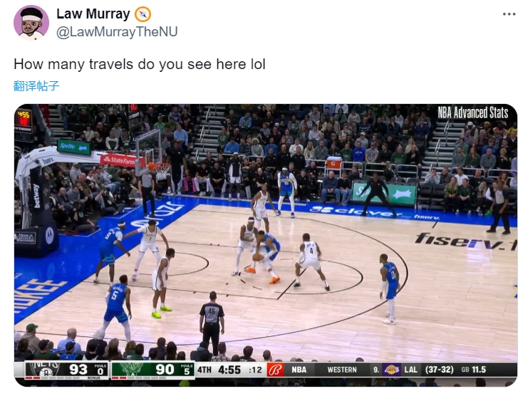 快船记者发问：字母哥走步了几次哈哈？