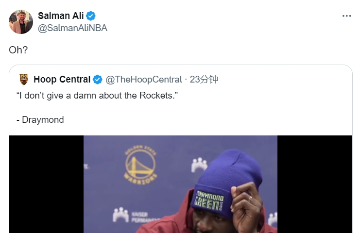 追梦“我一点也不关心火箭” 火箭记者：哦？