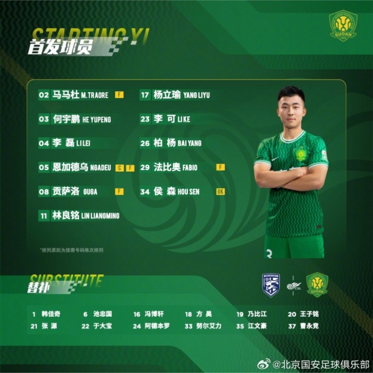  首发阵容公布  间歇期归来  全力出击